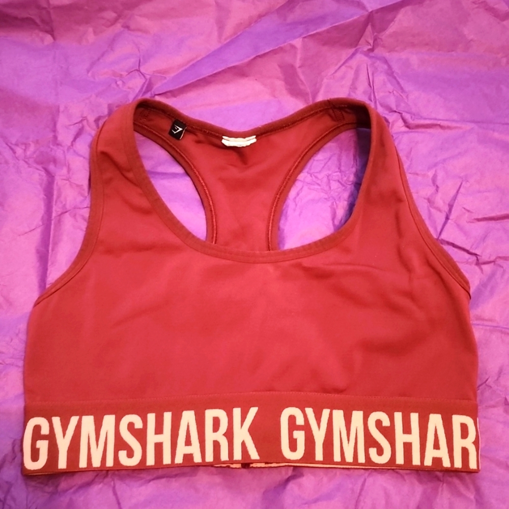 GymShark Rust Orange Logo banded Sportsbra